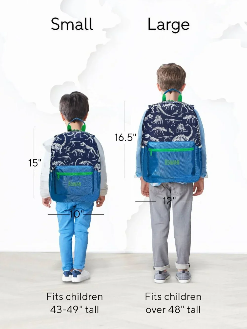 PBK POTTERY BARN KIDS Astor Navy Dinosaur Bones Backpack Small Back Pack